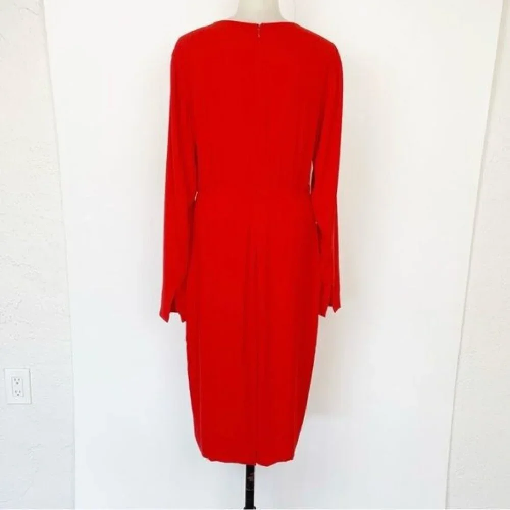 Fame and Partners Peridot Midi Dress long sleeve Size 8
